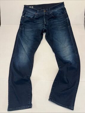 G-Star RAW 3301 Tapered Men's Jeans dark wash button fly size 33